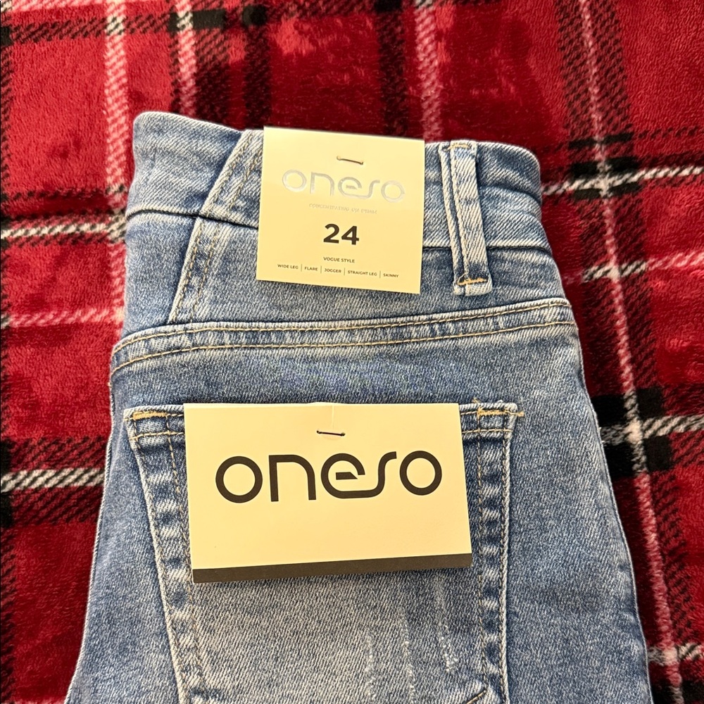 ONESO mid rise soft stretch wide leg